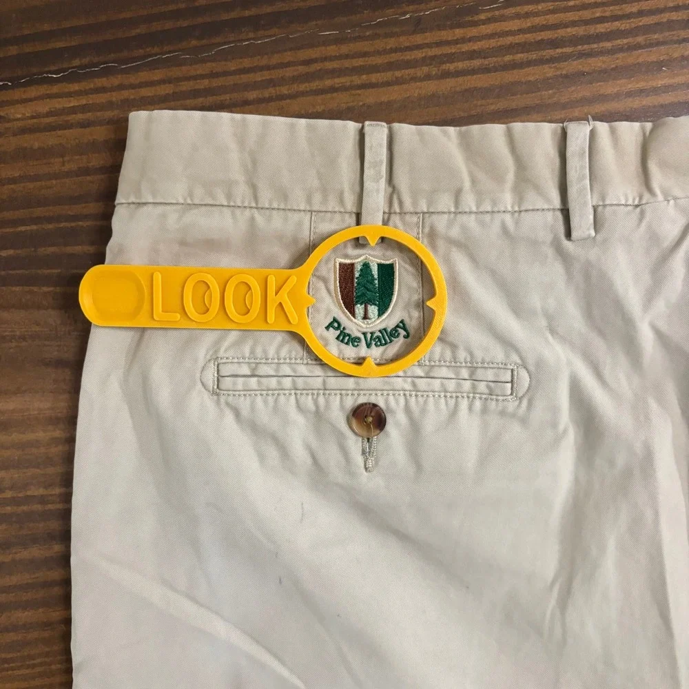 PETER MILLAR Golf Shorts Mens 40 Khaki Pine Valley Cotton Chino Club Logo